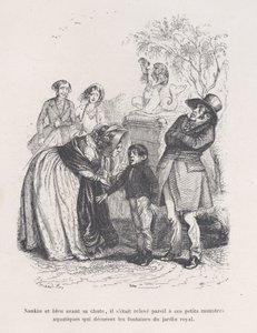 Si alzò come quei piccoli mostri marini che decorano le fontane, da Le Piccole Miserie..., 1843 da Quichon