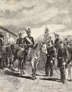 Esercito giapponese: soldati di fanteria, capi di stato maggiore, generale di divisione, cavalleria, vice ammiraglio, capitano di fanteria, artigliere, Giappone