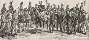 Esercito piemontese nel 1859 (incisione) da Quinto Cenni