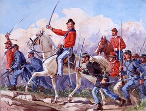 Risorgimento: le truppe di Giuseppe Garibaldi marciando su Roma
