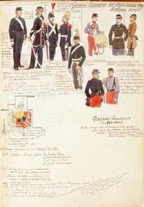 Uniformi del governo provvisorio di Bologna di Quinto Cenni, tavola a colori da Quinto Cenni