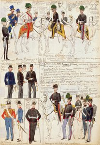 Vari uniformi del Ducato di Modena di Quinto Cenni, tavola a colori da Quinto Cenni