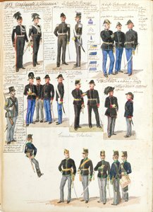 Vari uniformi del Granducato di Toscana di Quinto Cenni, tavola a colori