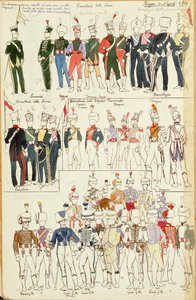Varie uniformi del Regno di Napoli dal 1814 da Quinto Cenni