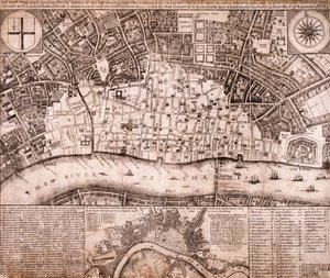 Mappa di Londra, 1666 da RP