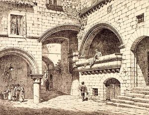 Parte della Piazza San Pellegrino, Viterbo, Italia, da 