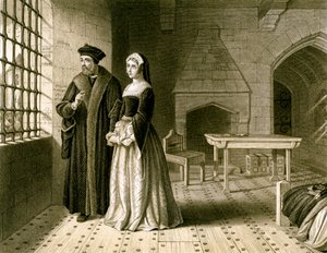 Sir Thomas More 1478-1535 e sua figlia, Margaret, XIX secolo da R Anderson
