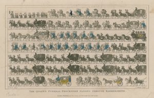 Il corteo funebre della Regina che passa attraverso Hammersmith da R. Banks