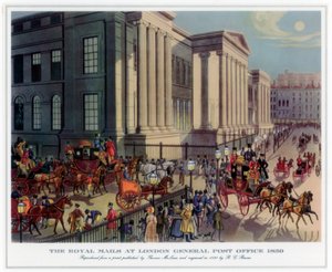 Le poste reali al General Post Office di Londra, 1830 da R. Reeves