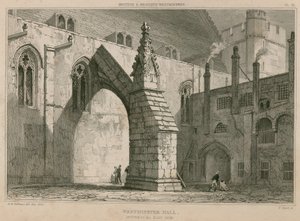 Westminster Hall, contrafforte sul lato est da R. W. Billings
