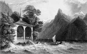 Cappella di Tell, Lago Uri, Svizzera, 1836 da R. Wallis