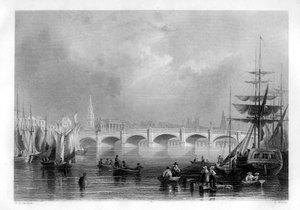 Il ponte e il molo di Broomielaw, Glasgow, Scozia, 1886 da R. Wallis
