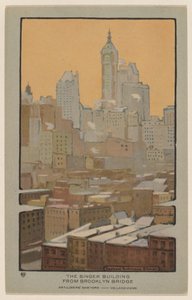 Il Singer Building dal Ponte di Brooklyn da Rachael Robinson Elmer