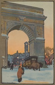 Arco di Washington al crepuscolo invernale