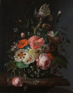 Natura morta con fiori su un tavolo di marmo da Rachel Ruysch