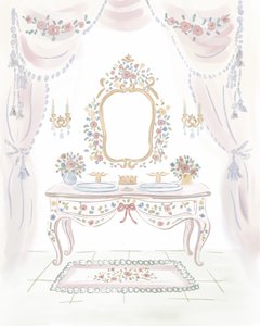 Elegante mobile da toeletta con motivi floreali da Radhika Modi