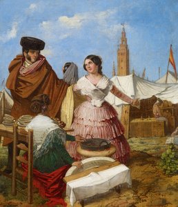 Corteggiamento a una bancarella di dolci alla Fiera di Siviglia da Rafael Benjumea