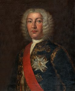 Spagnolo: Juan José Navarro de Viana y Búfalo (1687-1772) Marchese della Vittoria, capitano generale della Real Armada Ritratto dell