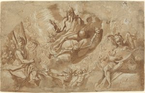 Dio Padre e angeli sulle nuvole