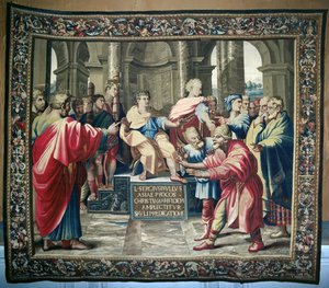 Arazzo che raffigura gli Atti degli Apostoli. La cecità di Elymas, tessuto alla Manifattura di Beauvais sotto la direzione di Philippe Behagle, 1695-98 da Raffaello Sanzio Raphael