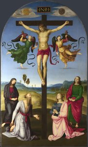 Il Cristo crocifisso con la Vergine Maria, Santi e Angeli La Crocifissione Mond, 1502-1503