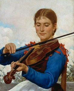 Ragazza che suona il violino da Raffaello Sorbi