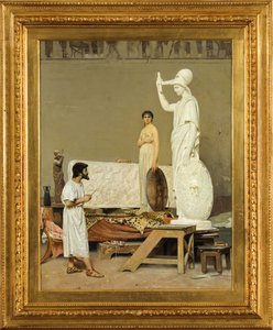 Fidia che lavora alla sua statua di Minerva, 1869 da Raffaello Sorbi