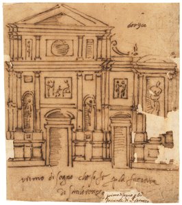 Progetto per la facciata di San Lorenzo, Firenze (penna e inchiostro bruno, su carta da lucido)