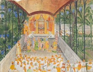 Celebrazione della nascita di Krishna Janamashtami, ca. 1880-1900 da Ragunath