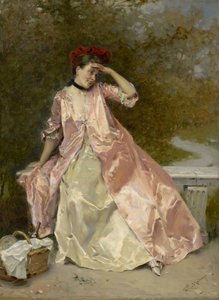 Donna con cestino da picnic da Raimundo de Madrazo y Garreta