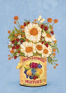 Fiori in una scatola da tè vintage