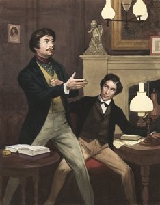 Henry Irving (1870-1919) con William Hoskins (gouache su carta)