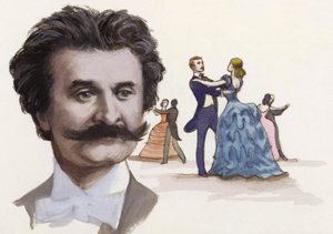 Johann Strauss il Giovane (gouache su carta)