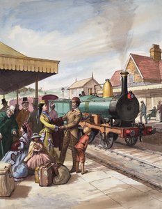 Il "richiamo del treno" della domenica (gouache su carta)