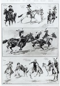 Una prova dello spettacolo del Wild West all