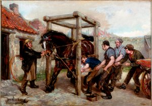 Ferratura della Giumenta Baia, c.1885-90 da Ralph Hedley