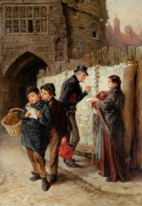 Il venditore di ballate, la Porta Nera, 1884 da Ralph Hedley