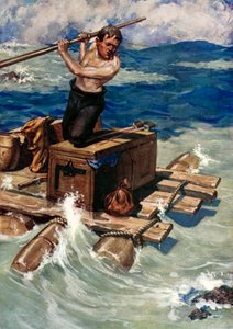 Illustrazione per Robinson Crusoe di Daniel Defoe da Ralph Noel Pocock