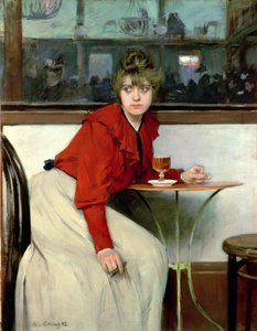 Ragazza in un bar da Ramon Casas i Carbo