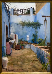 Il patio blu da Ramon and Rusinol Santiago (1861 1932) Casas