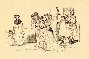 Spettatori guardano mentre John Gilpin galoppa