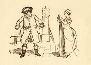 John Gilpin attacca bottiglie di vino alla sua cintura, 1878, c1918 da Randolph Caldecott