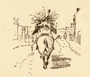 Le bottiglie di vino di John Gilpin esplodono, 1878, c1918 da Randolph Caldecott