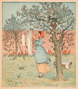 La cameriera era in giardino, stendendo i panni da Randolph Caldecott