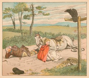La giumenta si è rotta le ginocchia e il contadino la corona da Randolph Caldecott