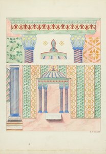 Dettagli di Affreschi Murali, Parete Laterale del Santuario da Randolph F. Miller
