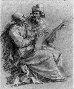 Due profeti seduti, uno con un libro