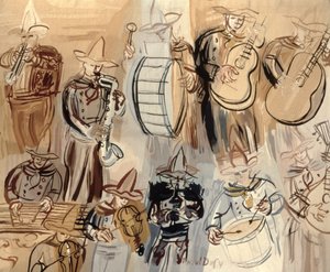 Orchestra messicana, dallo studio Raymond Picaud, Aubusson da Raoul (after) Dufy