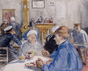 Al caffè, 1900 circa (acquerello, lavaggio e carboncino) da Raoul Dufy