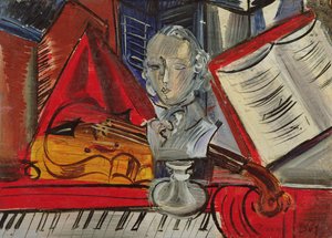 Omaggio a Mozart, 1945 circa (olio su tela) da Raoul Dufy
